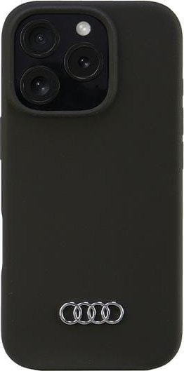 Silikonový obal Audi Audi iPhone 16 Pro 6.3 černý/černý pevný obal AU-LSRIP16P-Q3/D1-BK