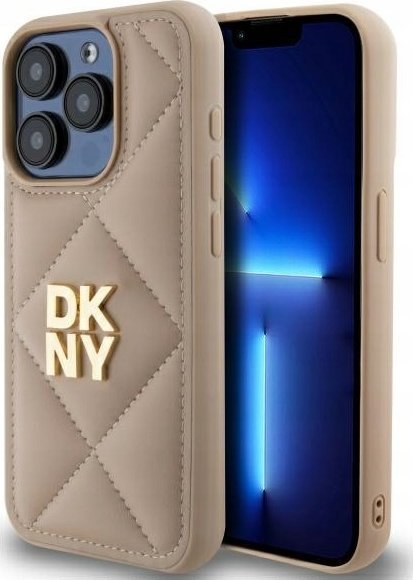DKNY DKNY DKHCP15LPQDSLE iPhone 15 Pro 6.1 béžové/béžové prošívané logo