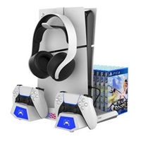 iPega P5S023 Multifunkční Nabíjecí Stojan s Chlazením pro PS5/PS5 Slim White