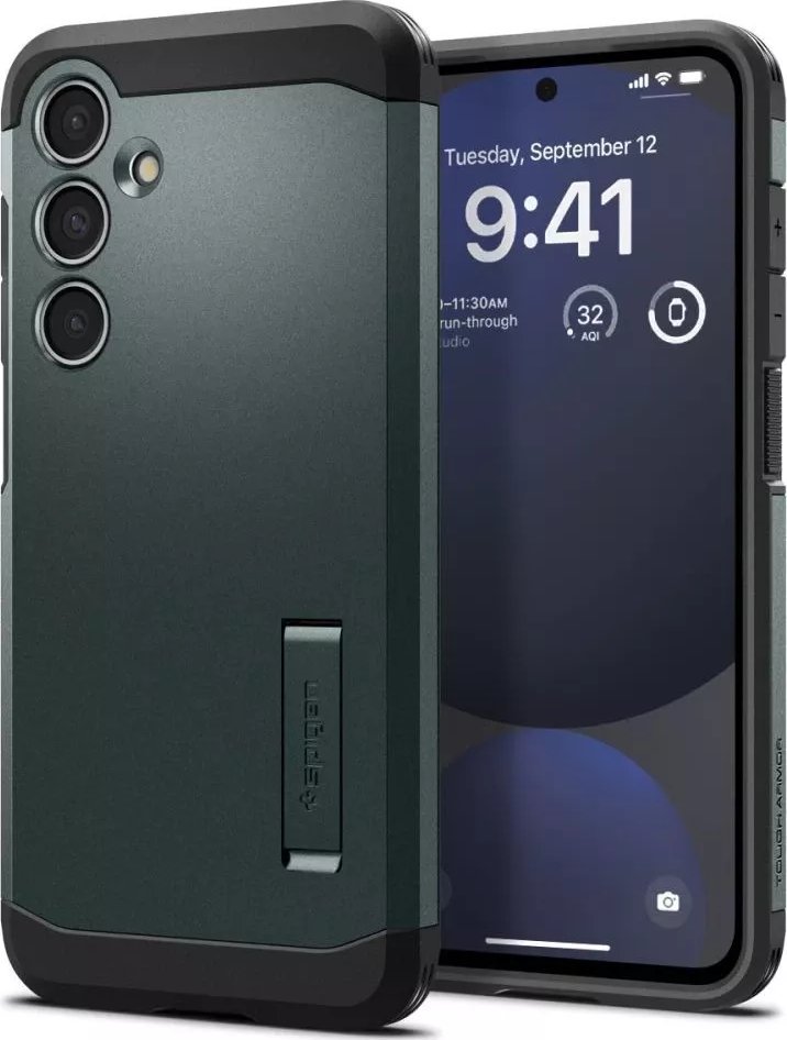 Spigen Tough Armor, hluboce zelená - Samsung Galaxy S24 FE