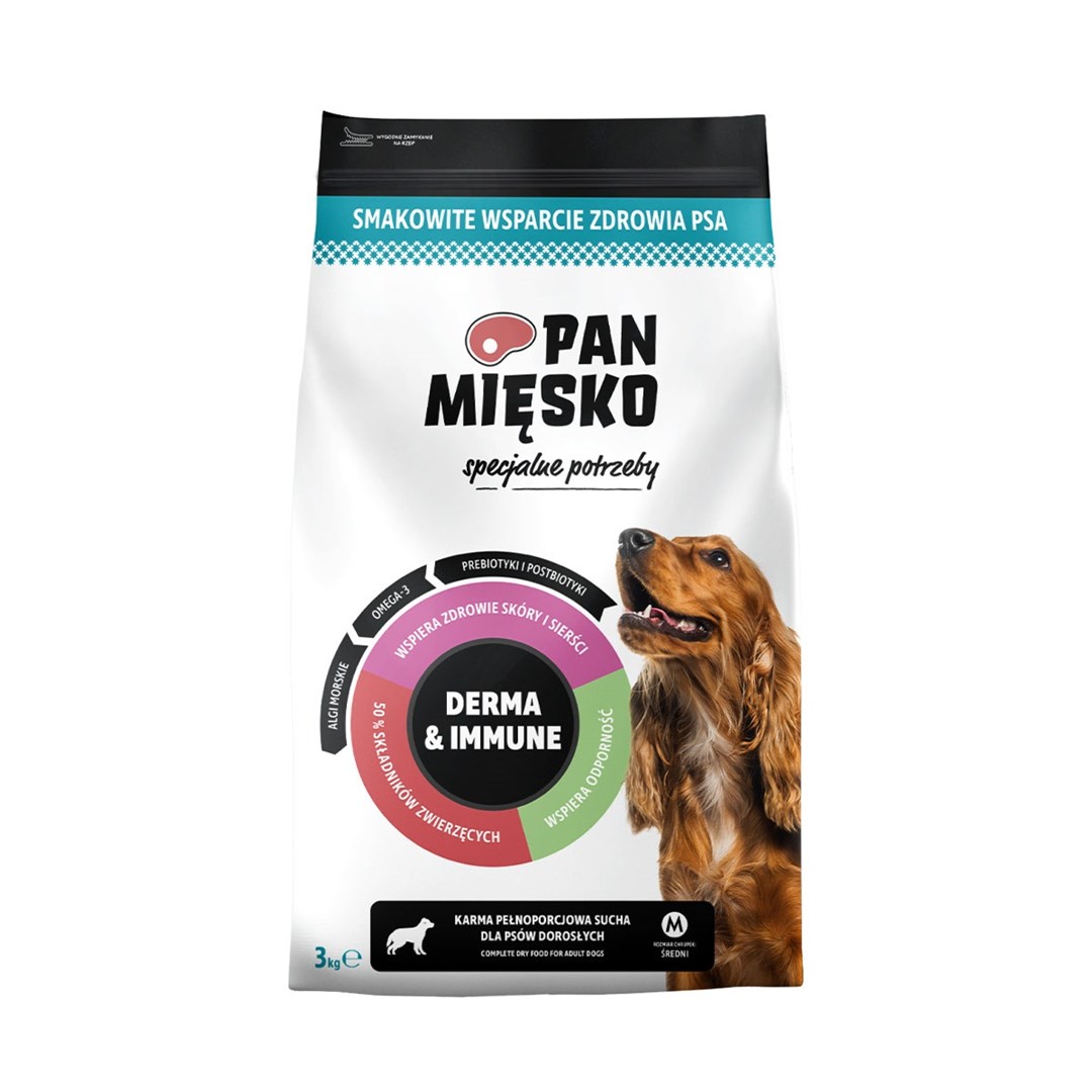 PÁN MIESKO Špeciálne potreby Derma & Immune - sušené mlieko pre psov - 3kg