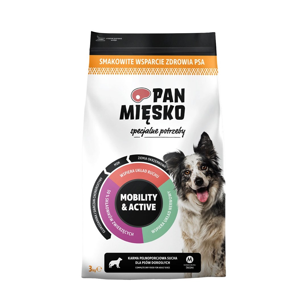 PÁN MIESKO Špeciálne potreby Mobility & Active - sušené mlieko pre psov - 3kg