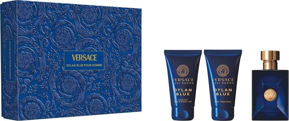 SET VERSACE Dylan Blue Pour Homme EDT sprej 50ml + BALZÁM PO HOLENÍ 50ml + SPRCHOVÝ GEL 50ml