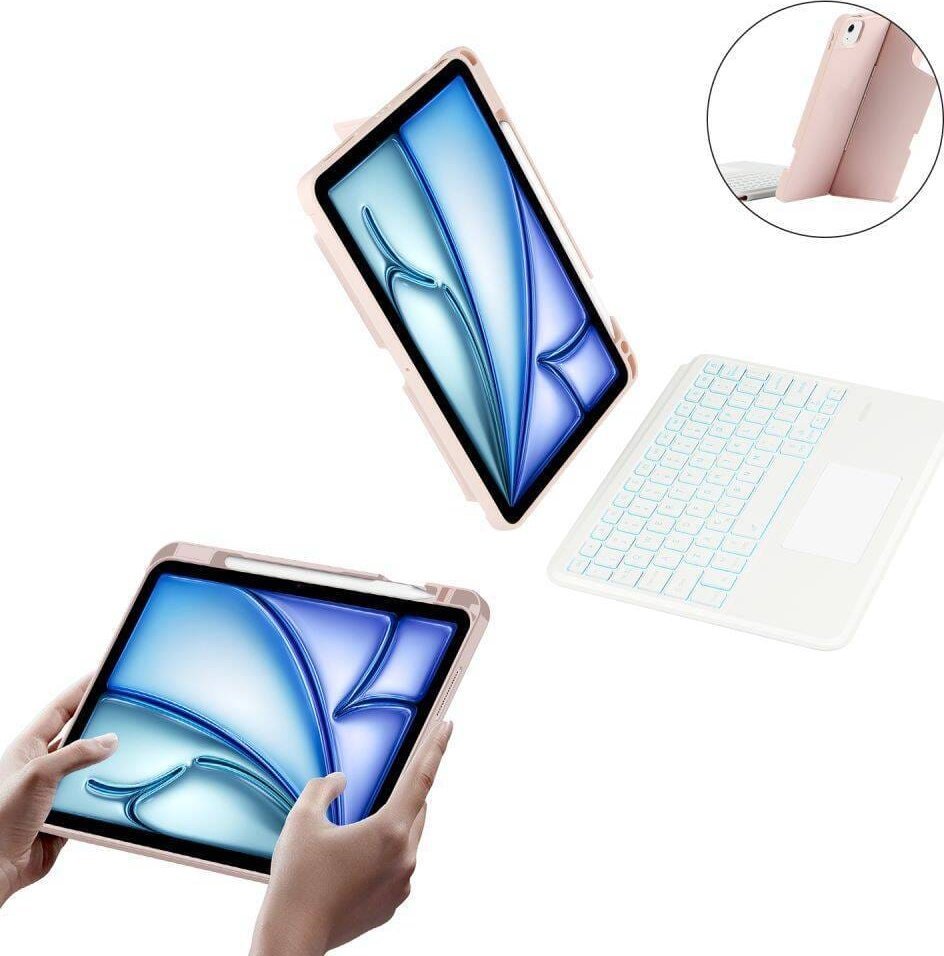 Pouzdro na tablet Tech-Protect APPLE IPAD AIR 10,9 (4GEN / 5GEN) / 11,00 (6GEN) Tech-Protect SCMag pero + klávesnice růžové