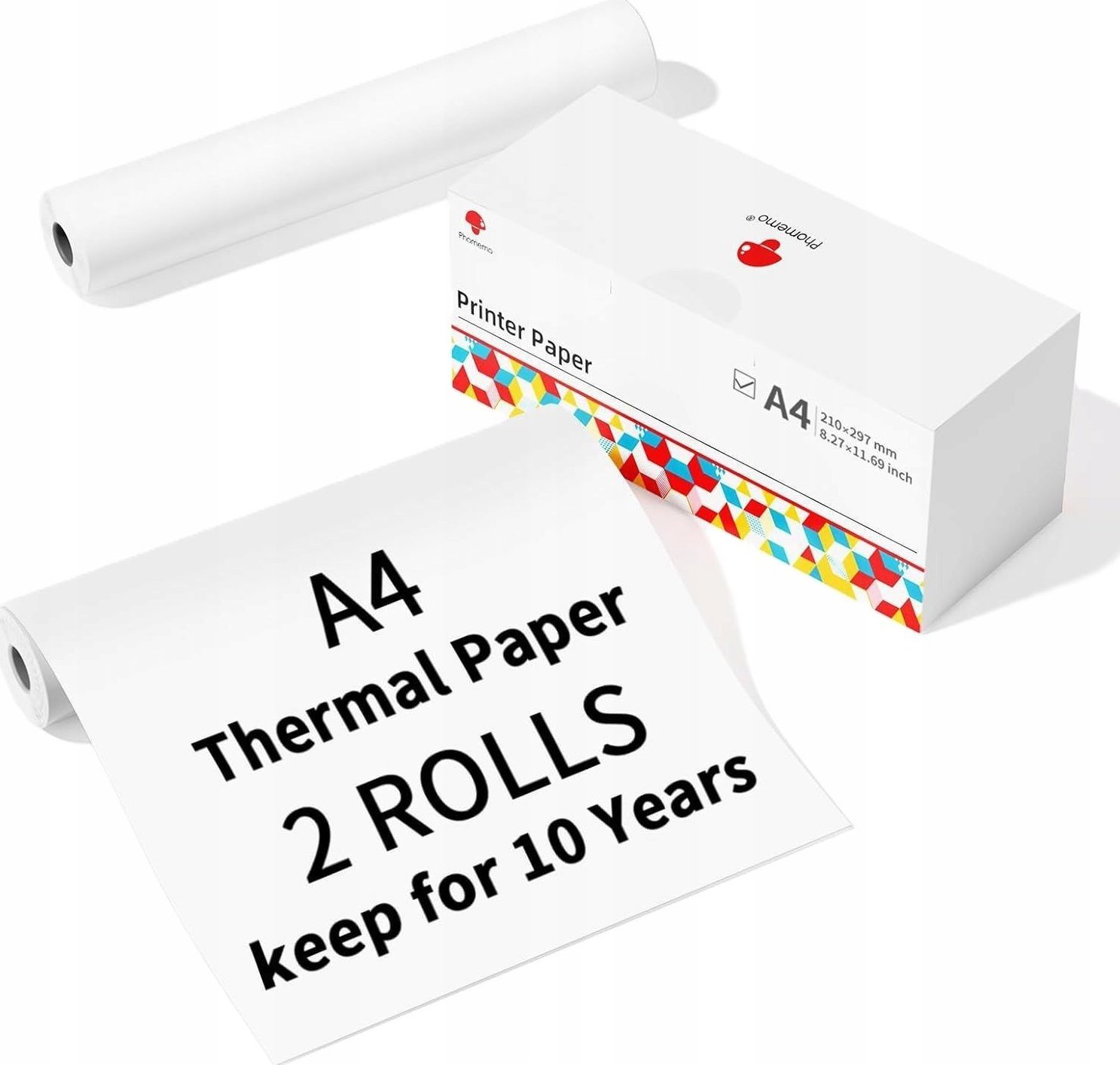 Phomemo Termo papír vložka, 2 role, A4, 210 mm, pro Phomemo M832 M08F / Q22-RMSG10-A4M8