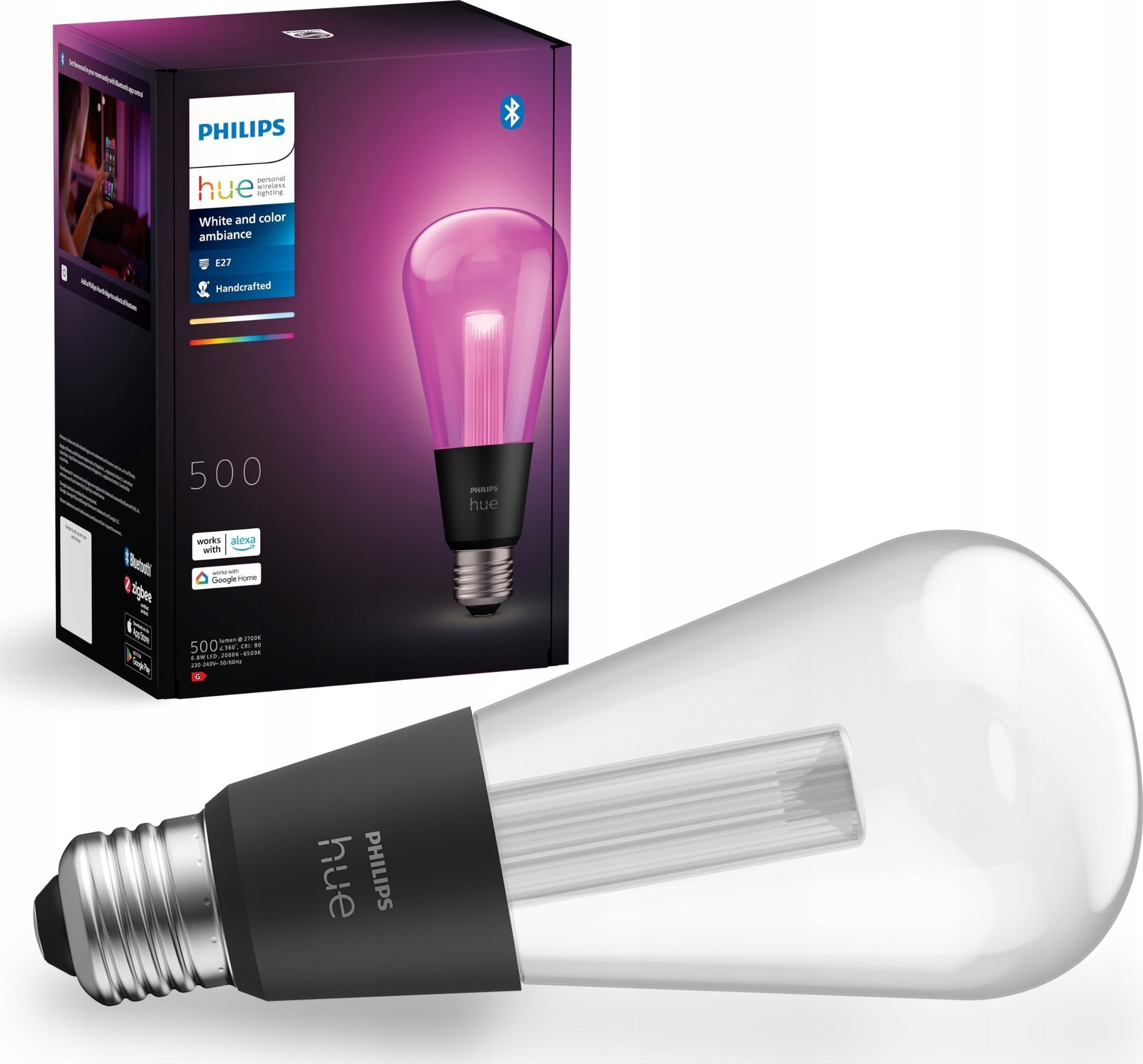 Signify Philips Hue White & Col. Amb. Světlovod Giant Edison ST72 E27