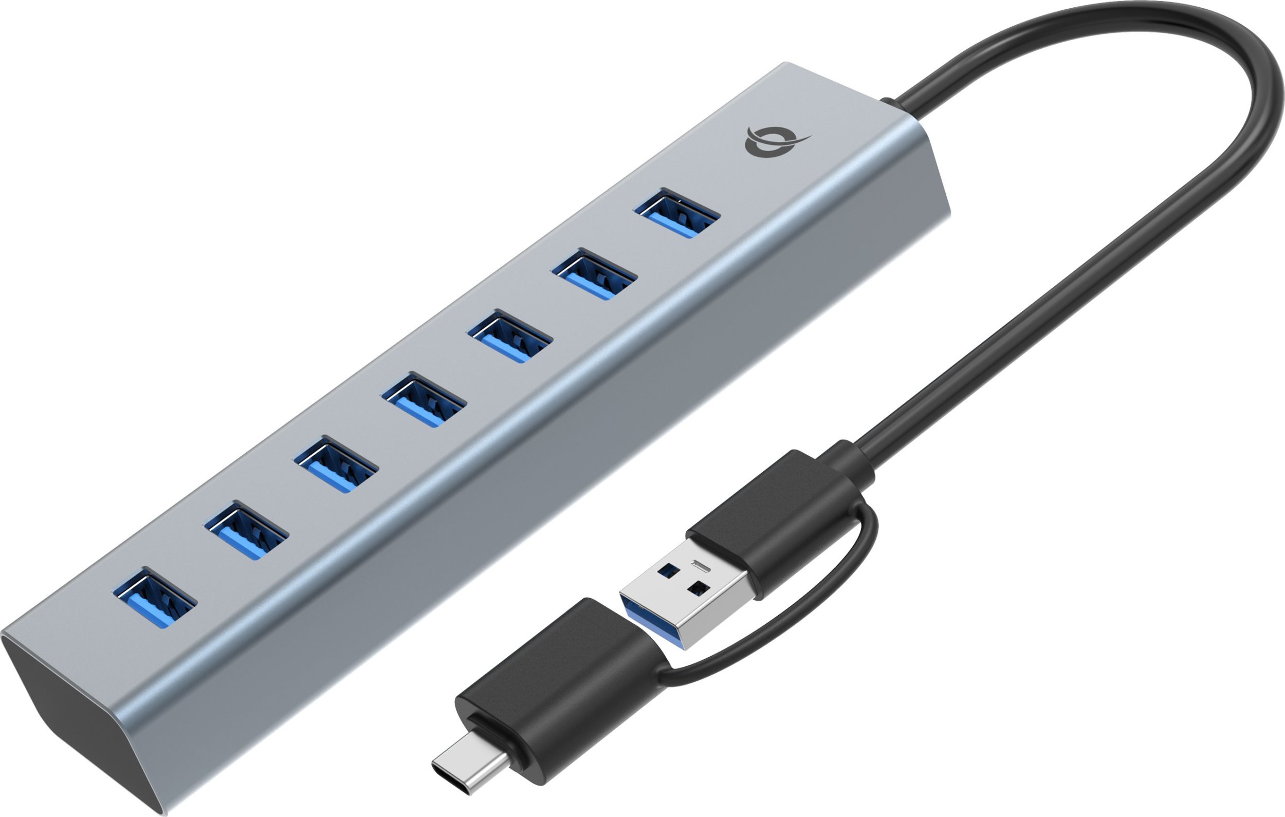 HUB USB Conceptronic Conceptronické HUBBIES21G rozbočovače a rozbočovače USB 3.2 Gen 1 (3.1 Gen 1) Typ-A 5000 Mbit/s Šedá