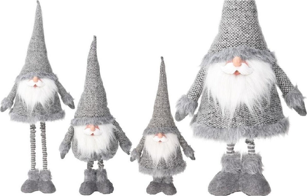 Vánoční dekorace Vánoční dekorace Santa Claus na teleskopických nohách stříbrná 30x18x100cm