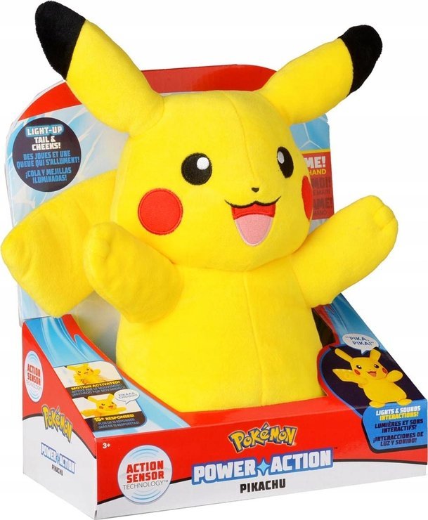 Pokemon POKEMON Power Action Pikachu interaktivní hračka, plyšová, 25 cm