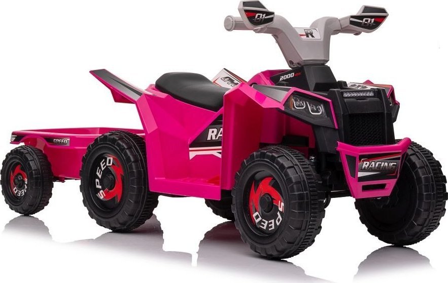 Lean Cars Růžová bateriová čtyřkolka XMX630T s přívěsem