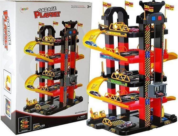 LeanToys Garáž 5-úrovňové parkování Bateriový výtah pro 10 aut Světla