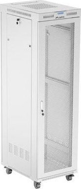 Lanberg 19palcová 42U 600x800 stojanová rozvaděčová skříň s perforovanými dveřmi, LCD, šedá (ploché balení)