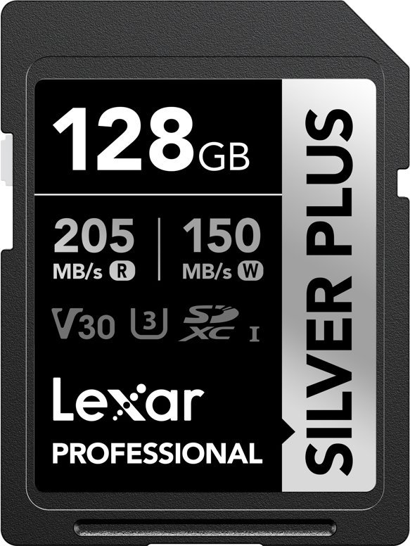 Lexar paměťová karta 128GB Professional SILVER PLUS SDXC™ UHS-I, čtení/zápis: 205/150MB/s