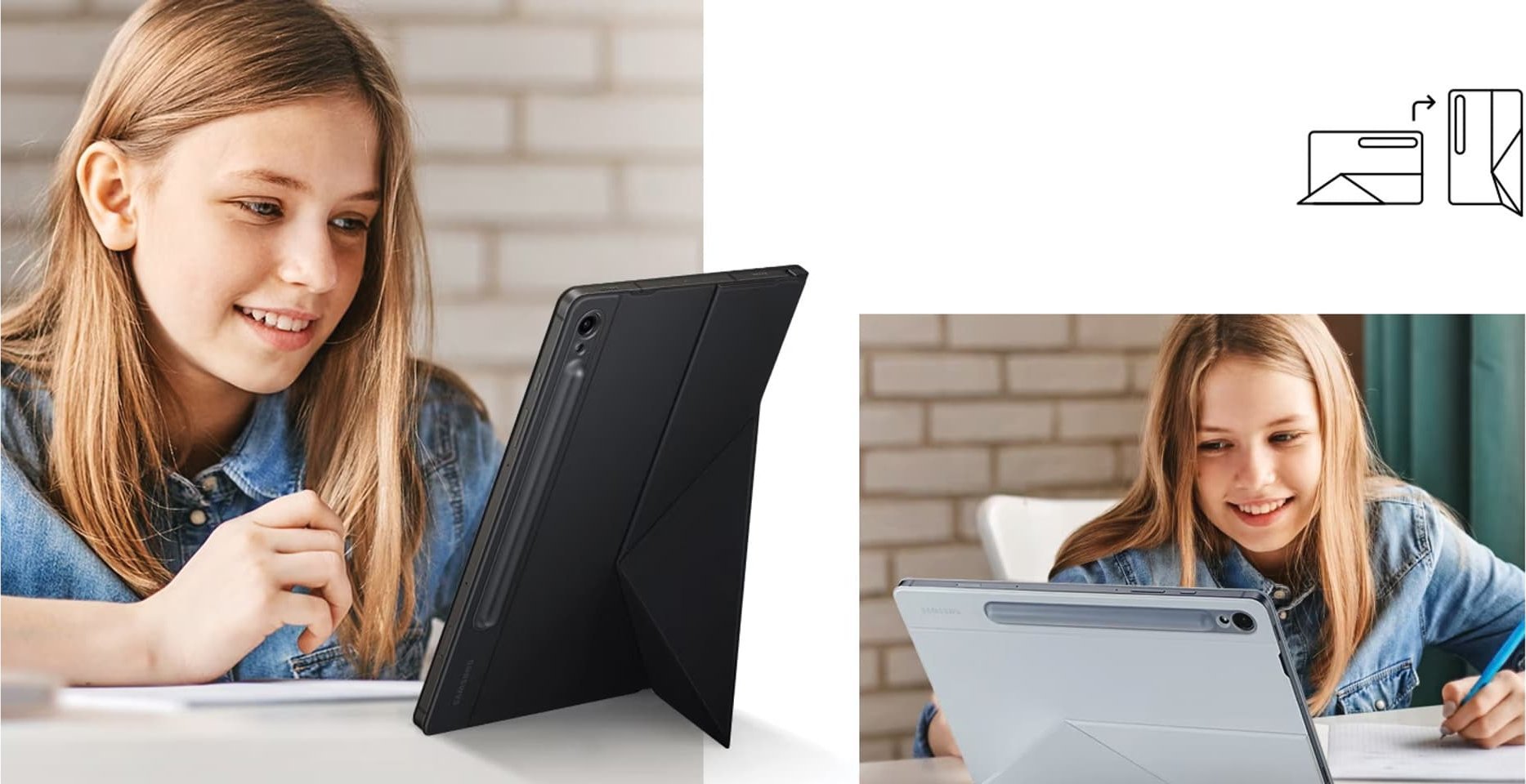 Samsung Pouzdro na tablet Samsung EF-BX710POEGWW pro Tab S9 / S9 FE Smart Book Cover oranžové