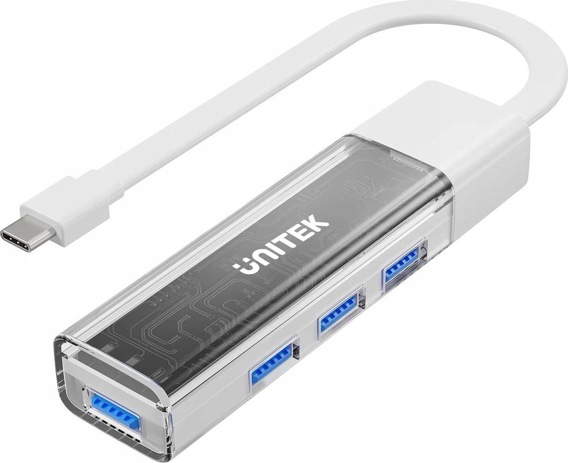 Unitek USB HUB Unitek obousměrný hub USB C/USB A 5Gbps, 4x USB A bílý