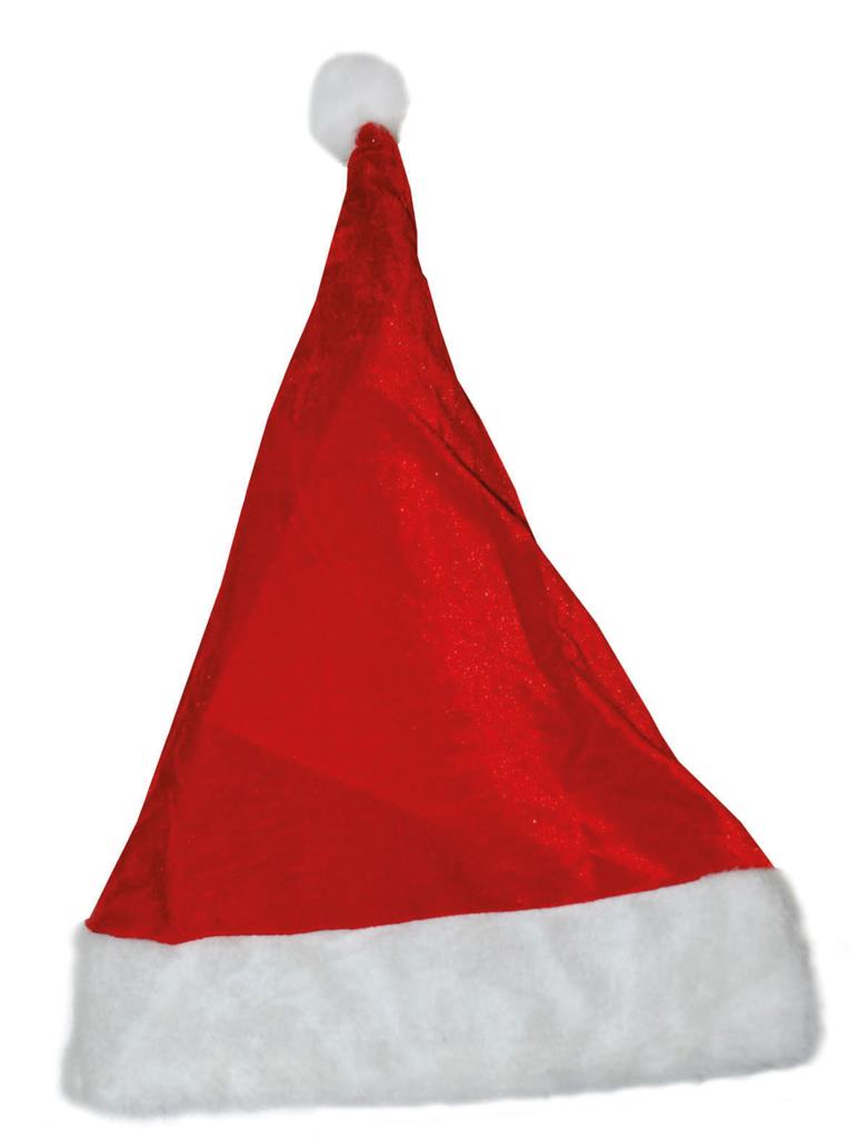 Čepice Santa Claus s bambulí, samet