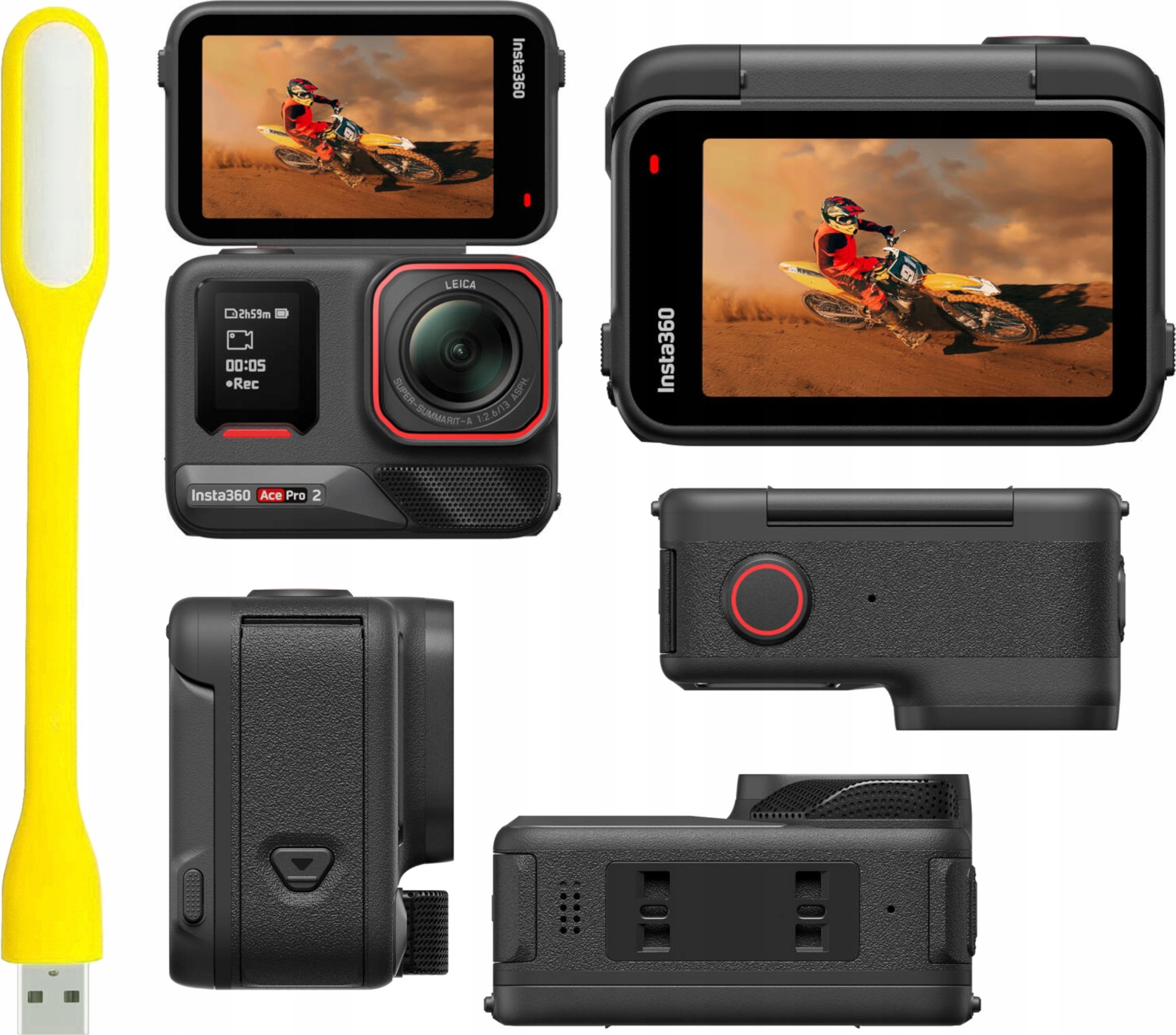 Insta360 Ace Pro 2 akční kamera, snímač 1/1,3 , optika Leica, dotykový 2,5  displej, 8K při 30 FPS + akumulátor