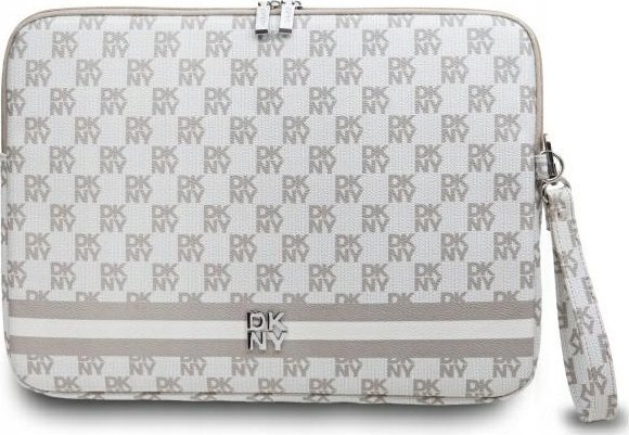 Pouzdro DKNY DKNY Sleeve DKCS16PVSHLE 16 béžová/béžová kostkovaný vzor potištěné pruhy