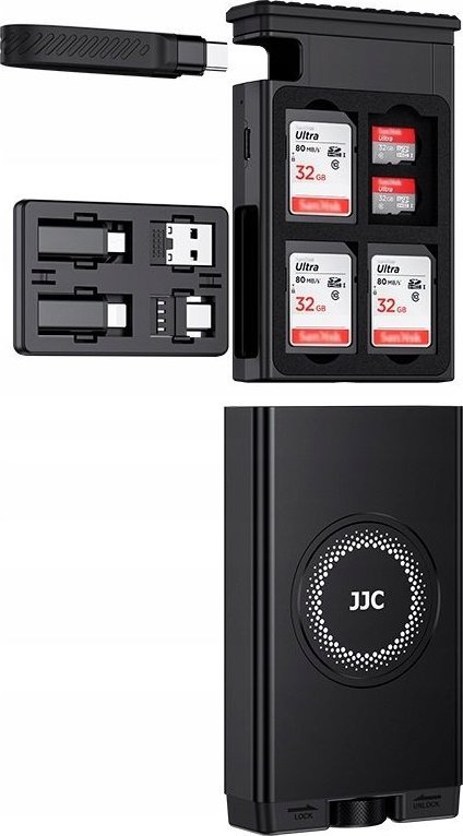 JJC pouzdro + čtečka karet SD MicroSD TF na USB TYP-C USB-C 3.1 MicroUSB 300 MB/s / MFCC-1