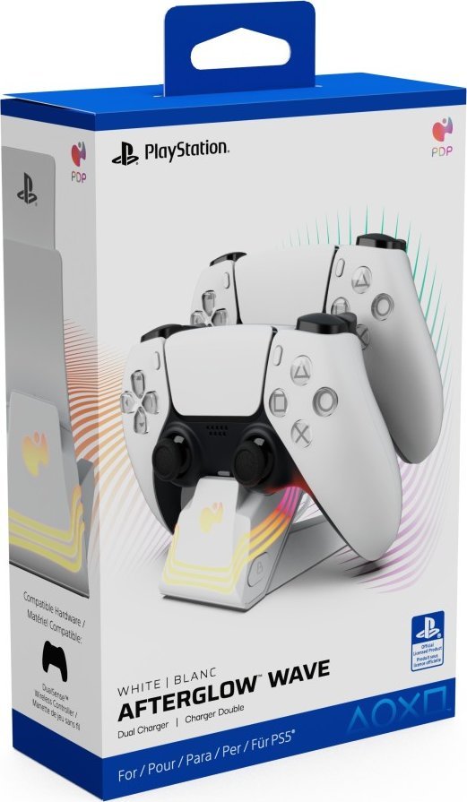 PDP Afterglow Wave pro Playstation, Dual Charger, bílý