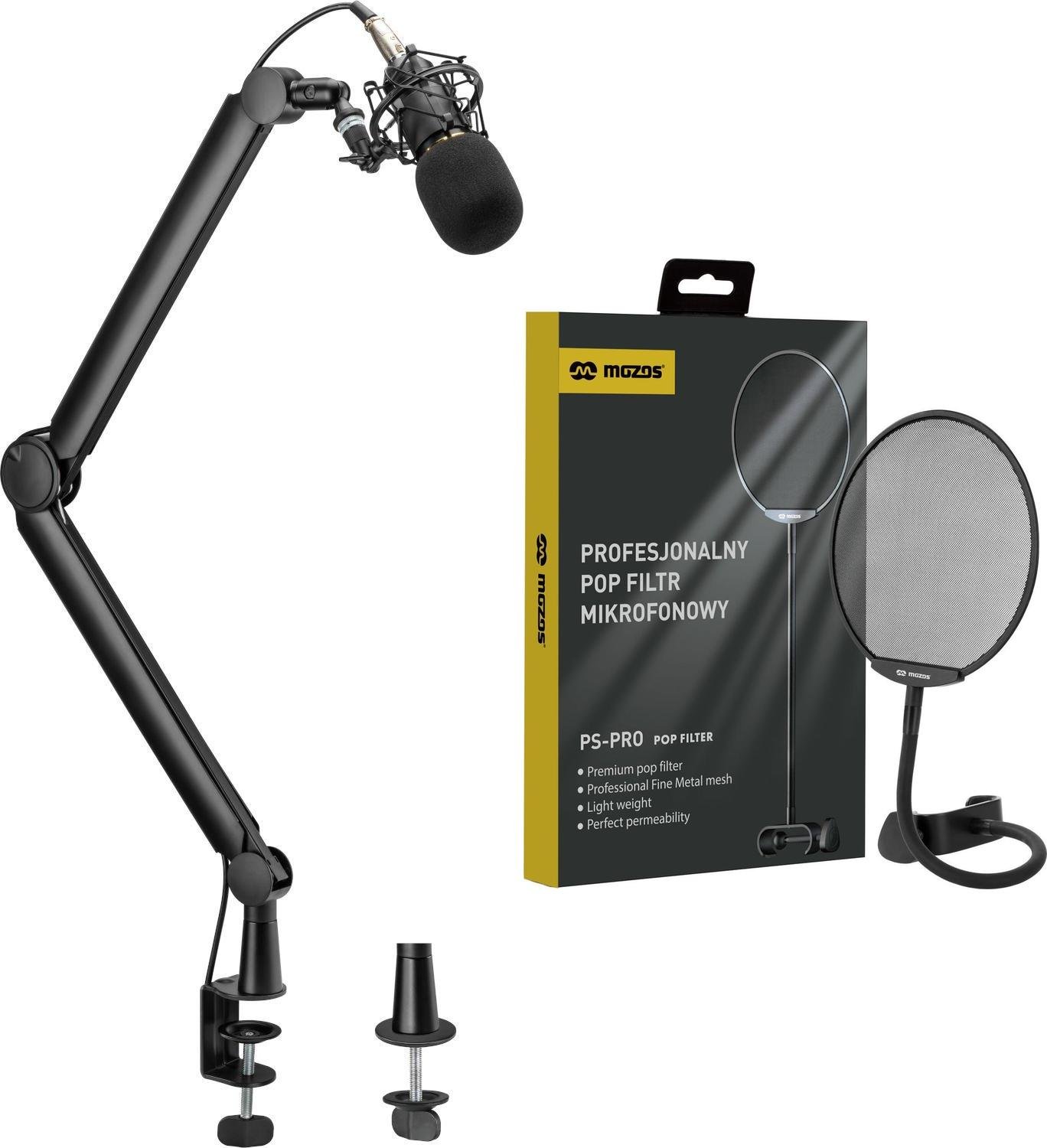 Mozos Mozos SB39 - Stojan na stolní mikrofon + Pop Filter pro mikrofon PS-PRO