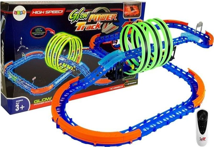 Lean Sport Glow in the Dark Autodráha se smyčkami a auto na dálkové ovládání (7052)