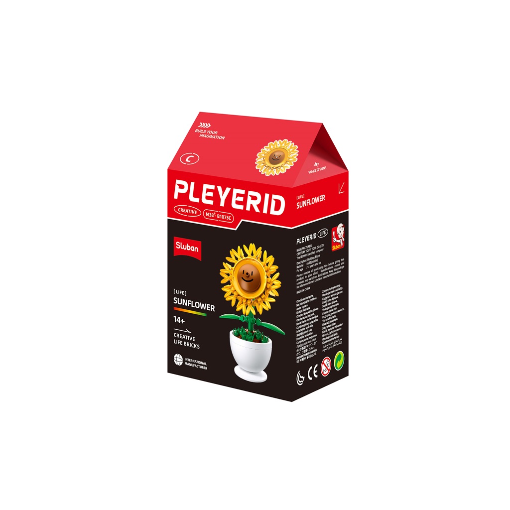 Sluban Flowers M38-B1073  Květiny s očima malé Displej 6 ks