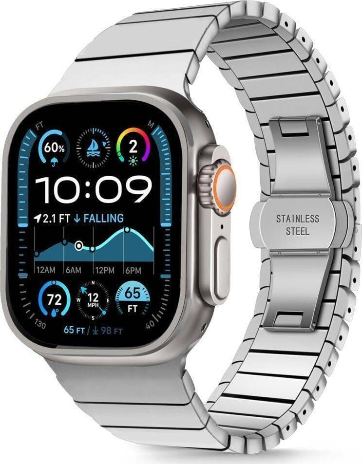 Tech-Protect Řemínek pro APPLE WATCH 6 / 7 / 8 / 9 / 10 / SE / ULTRA 1 / 2 (44 / 45 / 46 / 49 MM) LinkBand stříbrný