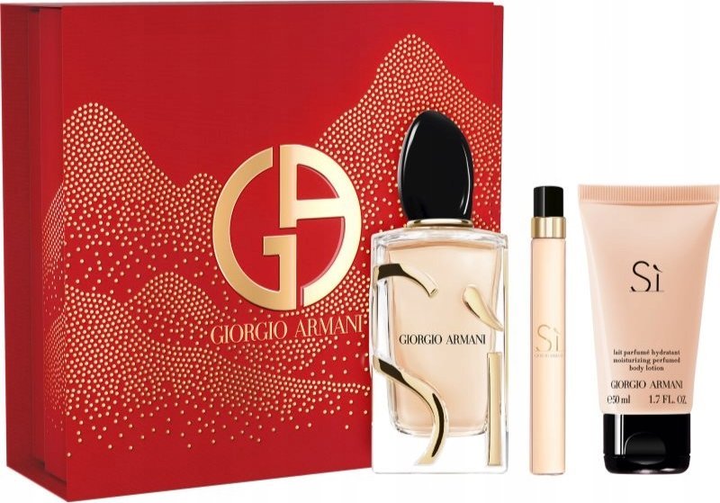 Alkotest SET GIORGIO ARMANI Si EDP sprej 100ml + EDP sprej 10ml + TĚLOVÉ MLÉKO 50ml