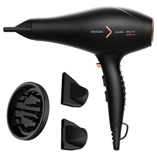 Fén na vlasy Cecotec, 4205, Bamba IoniCare 5350 Fire, AC motor, ionizátor, studený vzduch, nástavce, 2600 W