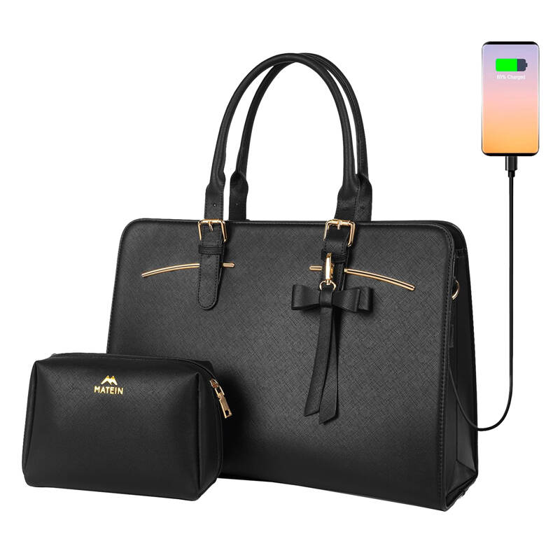 Dámská brašna na 15,6   notebook s kosmetickým pouzdrem Matein 1310 Black USB