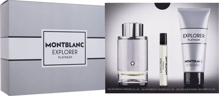 Mont Blanc SET MONT BLANC Explorer Platinum EDP sprej 100ml + MINIATURA EDP 7,5ml + SPRCHOVÝ GEL 100ml