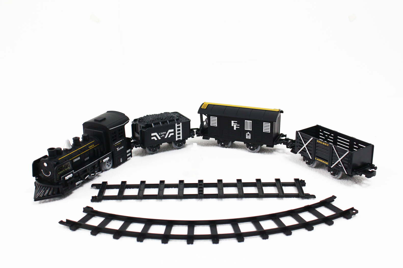 SET Elektrická vláčkodráha - Parní lokomotiva s kouřem, světlem a zvukem na baterie