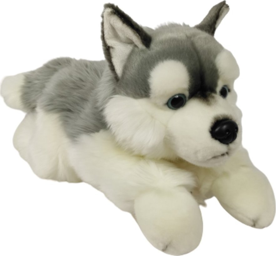 Dubi Maskot pes husky ležící velký plyšový medvídek 61 cm
