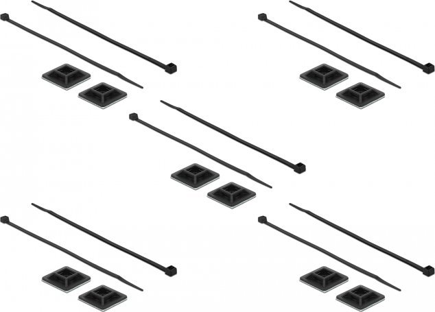 Befestigungssockel 25 x 25 mm mit Kabelbinder L 300 x B 4,8 mm