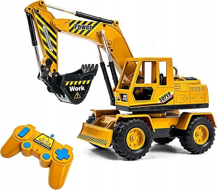 LeanToys dálkově ovládaný bagr, buldozer, dálkový ovladač R/C 2v1 pro děti