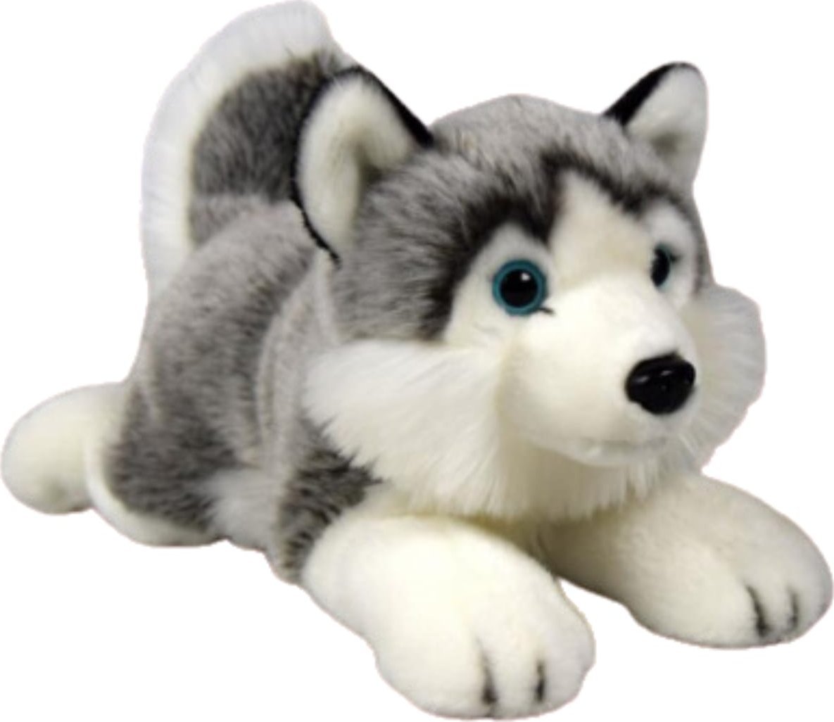 Dubi Maskot pes husky ležící plyšový 34cm měkký mazlivý pes