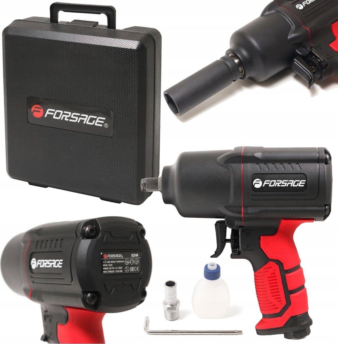Forsage rázový utahovák TWIN HAMMER 1450Nm 1/2 vzduchový rázový utahovák