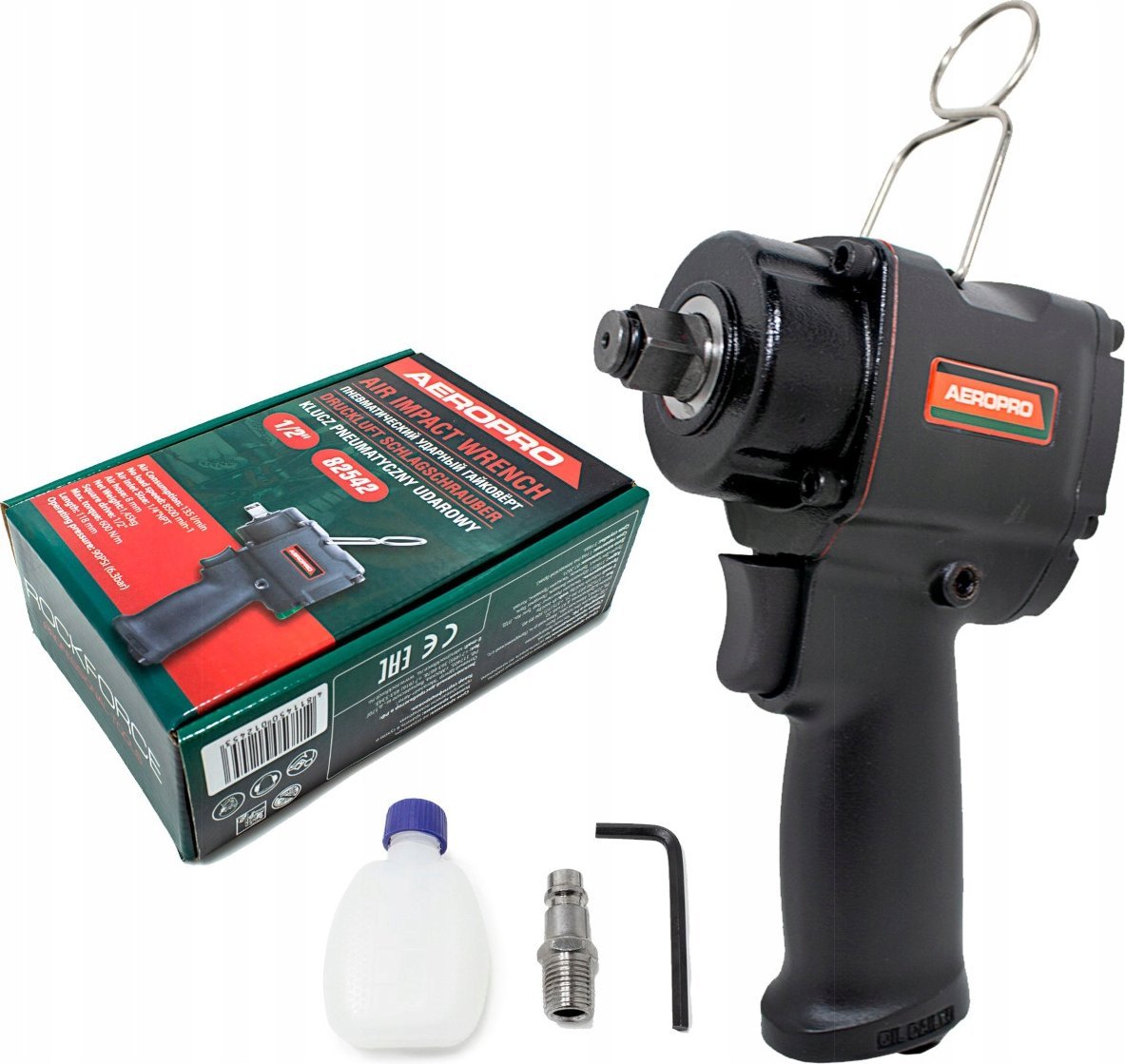 Rockforce Rázový utahovák PNEUMATICKÝ RÁZOVÝ UKLÁVÁČ 600 Nm 1/2 COMPACT
