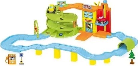 Dolu garáž DOLU + autodráha + 2 auta 5154 51547