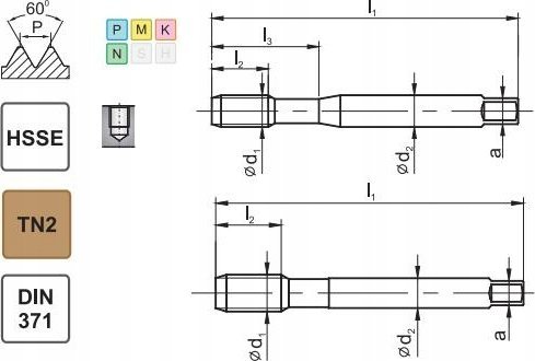 Fanar THREAD UNC 1/4-20 DIN-371C R40 (2B) HSSE TN 800X