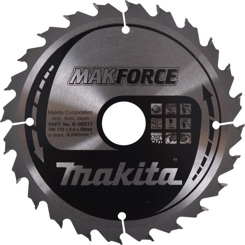 Makita KOTOUČOVÁ PILA NA DŘEVO MAKFORCE 170x30mm 24 ZUBŮ >>>B-32225