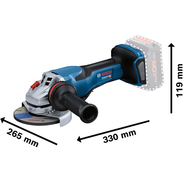 Aku úhlová bruska BITURBO GWS 18V-15 P Professional solo, O 125mm