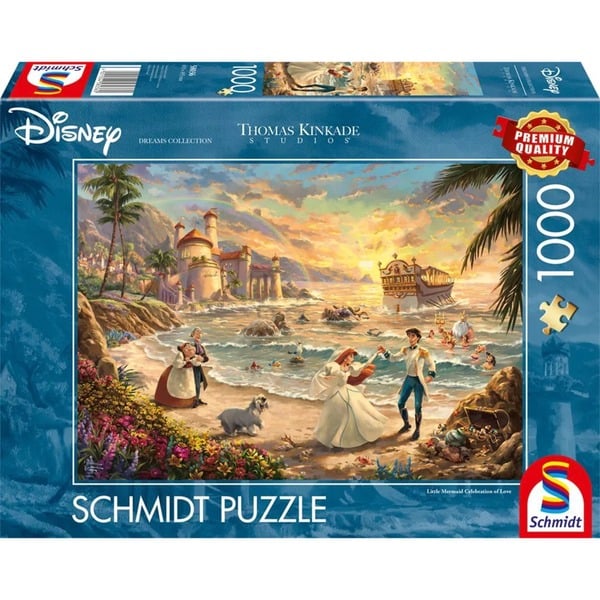 Schmidt Spiele Thomas Kinkade Studios: Kolekce Disney Dreams - Malá mořská víla, oslava lásky, puzzle
