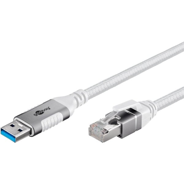 goobay Ethernetový kabel USB-A 3.2 Gen1 samec > RJ-45 samec, LAN adaptér