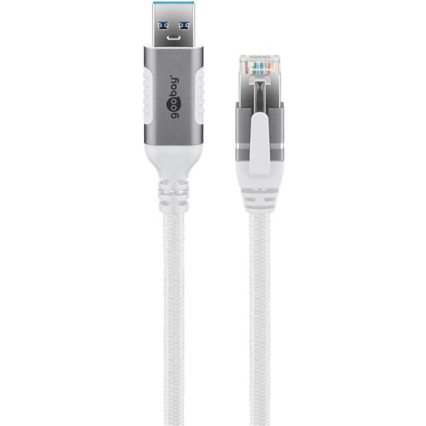 goobay Ethernetový kabel USB-A 3.2 Gen1 samec > RJ-45 samec, LAN adaptér