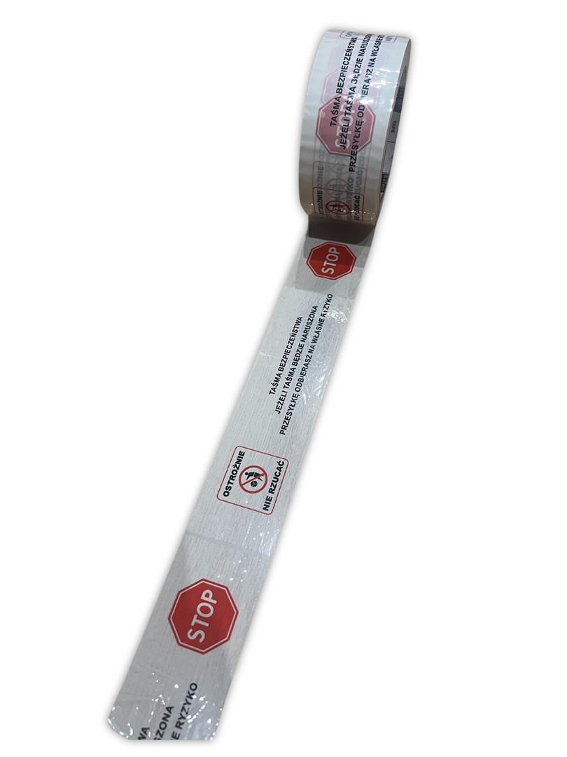 BSTech potištěná lepicí páska 48 mm x 100 m „Bezpečnostní páska STOP“