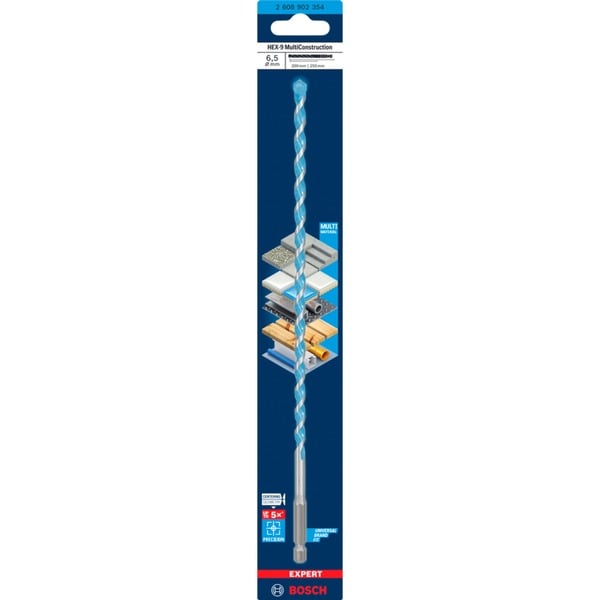Vrták Bosch Expert HEX-9 MultiConstruction, O 6,5mm