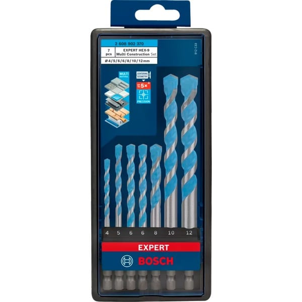 Sada vrtáků Bosch Expert HEX-9 MultiConstruction, 7 kusů