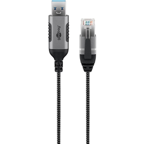 goobay Ethernetový adaptérový kabel USB-A 3.2 Gen1 > RJ-45, Slim
